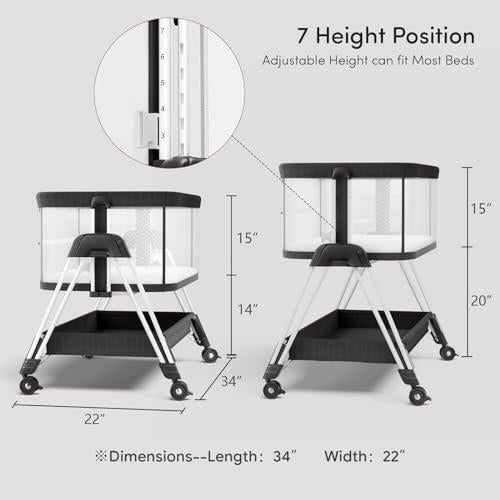 Baby Bassinet Bedside Sleeper Infant/Newborn, Height Adjustable
