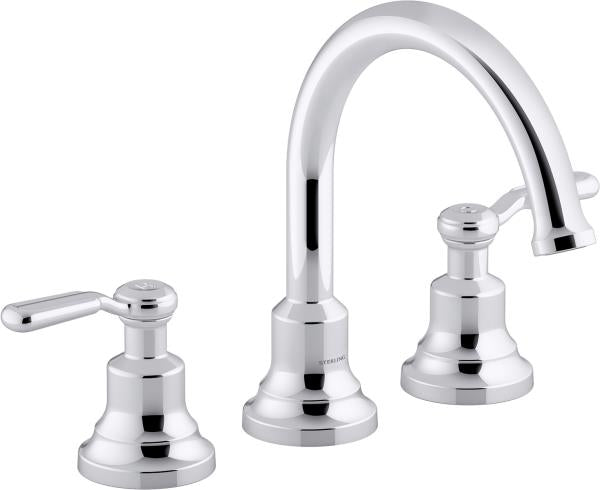 Sterling T29364-4 Ludington Deck Mounted Roman Tub Filler Polished Chrome Faucet Roman Tub Double Handle