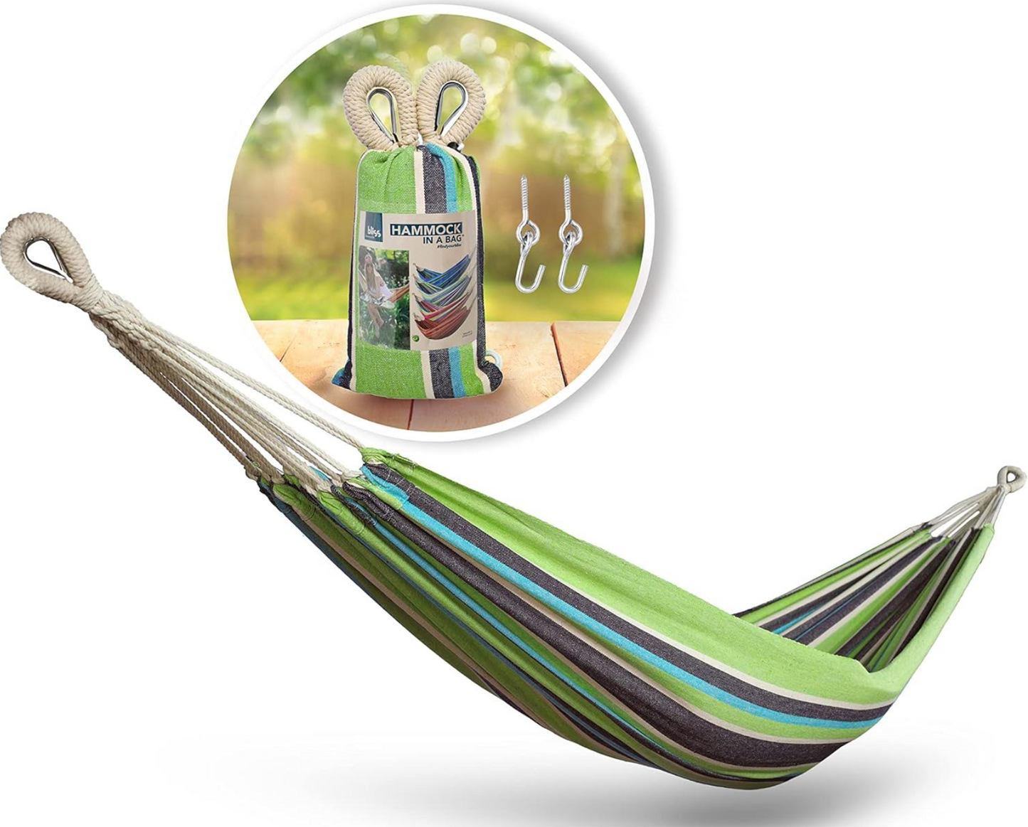 Bliss Portable Outdoor Hammock 220lb weight limit